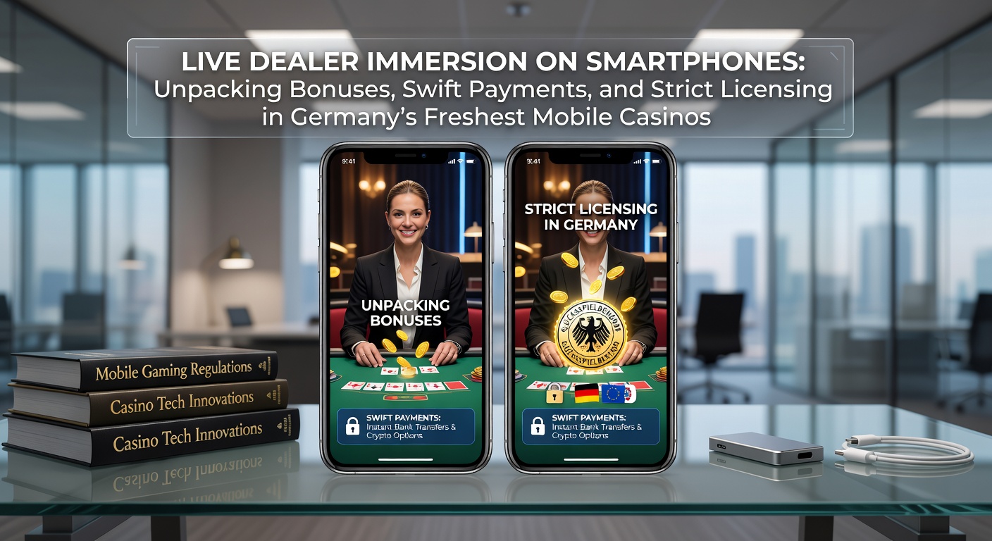 Smartphone mit Live-Dealer-Tisch in einem modernen Mobile Casino, das die immersive Atmosphäre eines realen Casinos einfängt